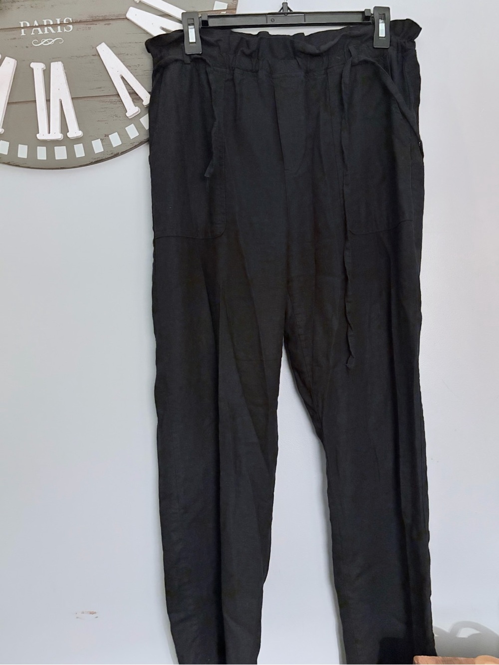 Love Tree Black elastic linen Pants